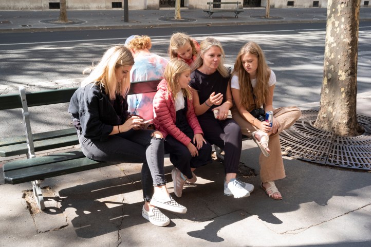 All together on a bench in Paris September 2018